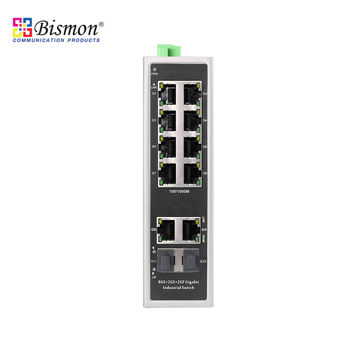 8Port PoE 10/100/1000Base-T+2RJ45+2SFP Industrial Switch